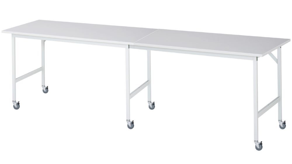 Produktbild Rau Werkbänke Fahrbarer Arbeitstisch Jerry 3000 x 800 x 900 mm M-Platte 22 mm 6 Lenkrollen