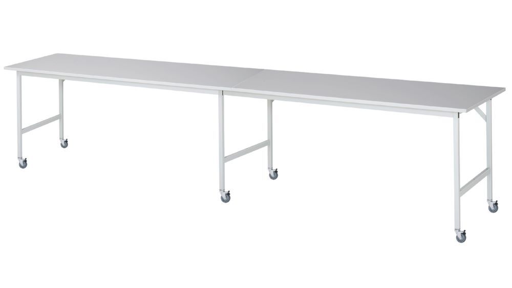 Produktbild Rau Werkbänke Fahrbarer Arbeitstisch Jerry 4000 x 800 x 900 mm M-Platte 22 mm 6 Lenkrollen