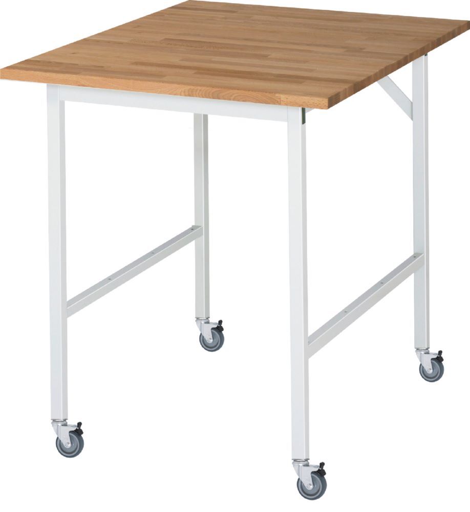 Produktbild Rau Werkbänke Fahrbarer Arbeitstisch Jerry 750 x 1000 x 900 mm Platte 25 mm mit 4 Lenkrollen