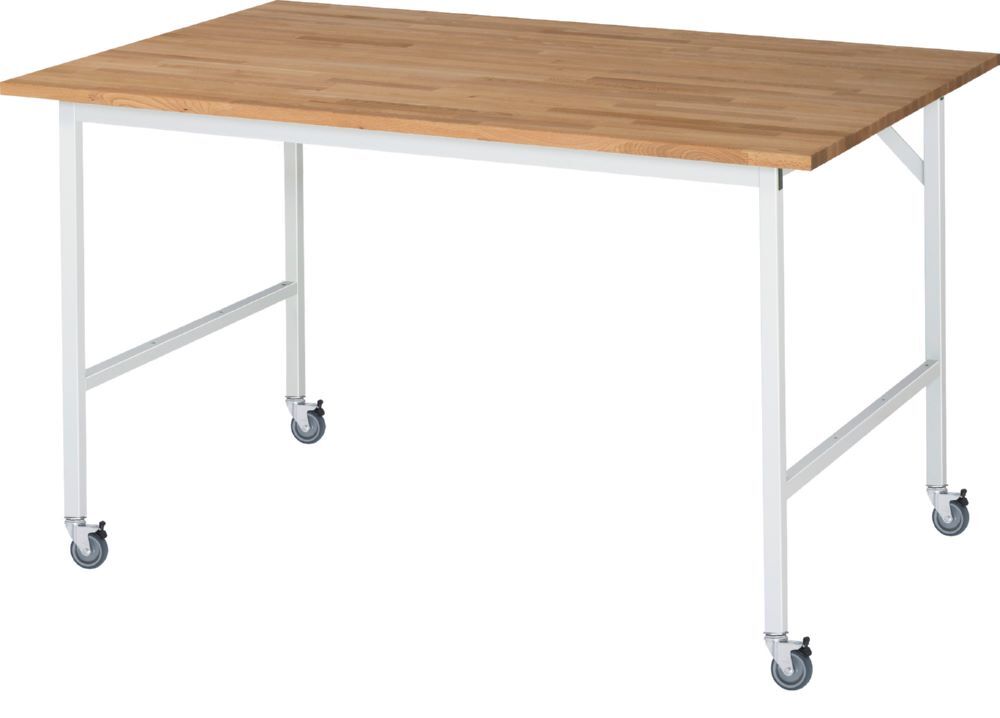 Produktbild Rau Werkbänke Fahrbarer Arbeitstisch Jerry 1500 x 1000 x 900 mm Platte 25 mm mit 4 Lenkrollen