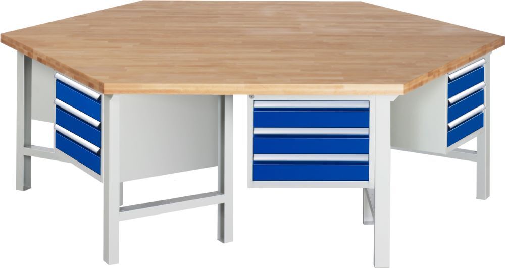 Rau Werkbänke Gruppenwerkbank 4000 Modell 427 Arbeitsplatte Buche 50 mm Produktbild Rau Werkbänke Gruppenwerkbank 4000 Modell 427 Arbeitsplatte Buche 50 mm