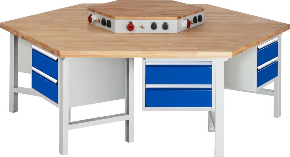 Rau Werkbänke Gruppenwerkbank 4000 Modell 425 2700 x 2340 x 850 mm Produktbild Rau Werkbänke Gruppenwerkbank 4000 Modell 425 2700 x 2340 x 850 mm