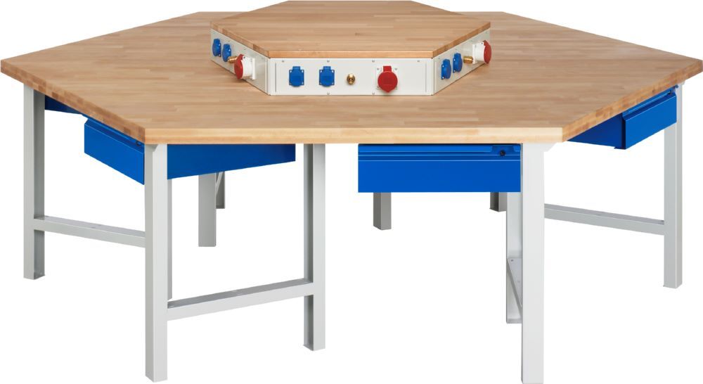 Produktbild Rau Werkbänke Gruppenwerkbank 401I-EA 2700 x 2340 x 840 mm 6x1 Schublade