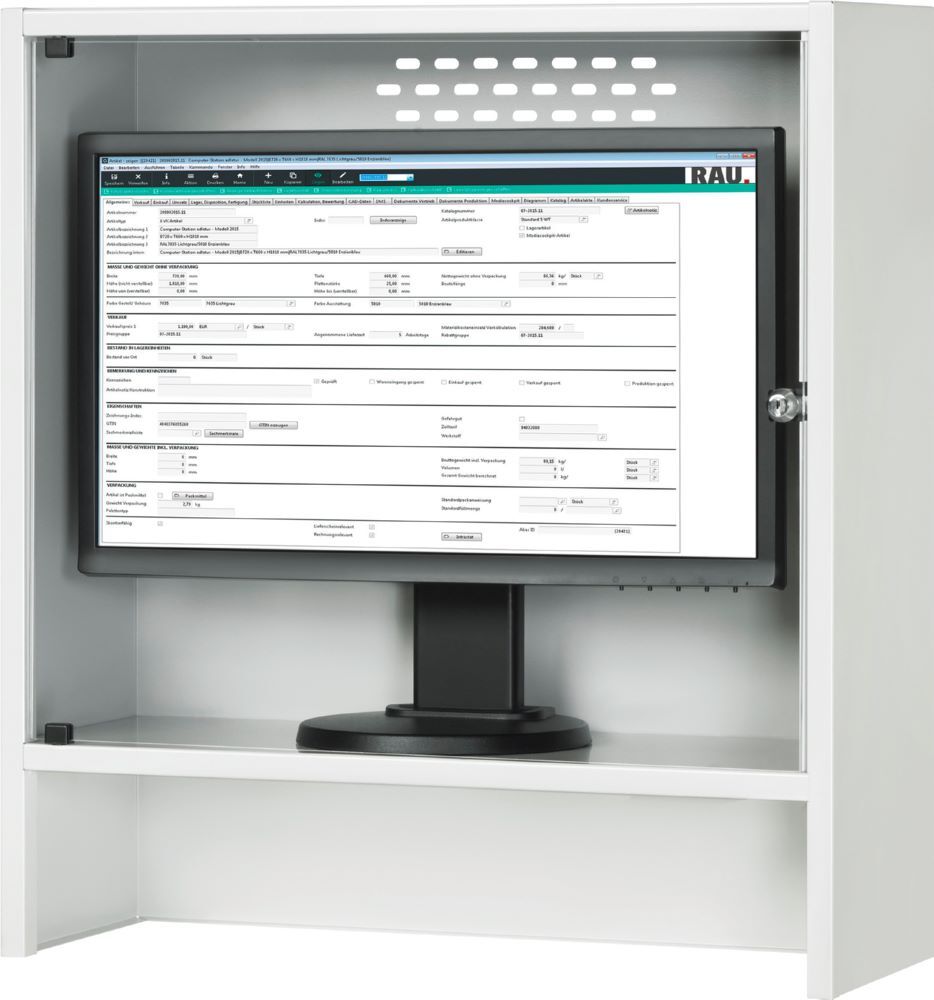 RAU Monitorgehäuse Breite 650 mm Produktbild RAU Monitorgehäuse Breite 650 mm