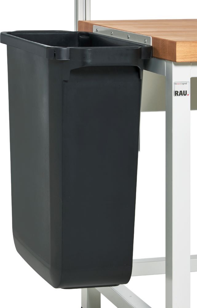 Produktbild Rau Werkbänke Mülleimer zur Plattenmontage 60 Liter 270 x 590 x 600 mm schwarz