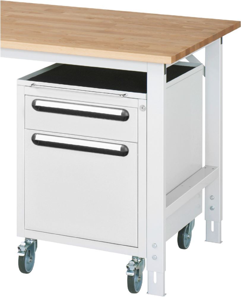 Produktbild Roll-Container mit 2 Schubladen 480 x 600 x 690 mm RAL7035/RAL7035 bild 2