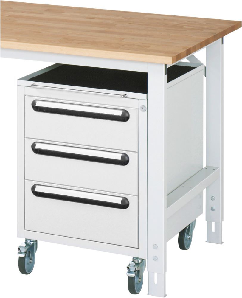 Produktbild Roll-Container mit 3 Schubladen 480 x 600 x 690 mm RAL7035/RAL7035 bild 2