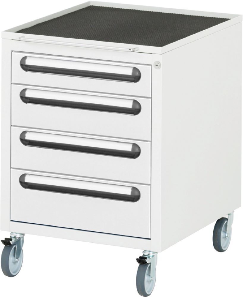 Produktbild Rau Werkbänke Roll-Container mit 4 Schubladen 480 x 600 x 690 mm RAL7035/RAL7035