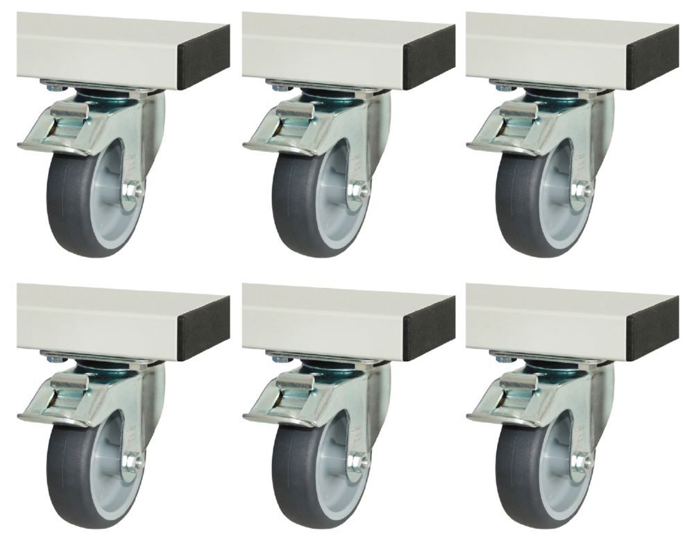 Rau Werkbänke Rollensatz für Serie adlatus 300 und 600 6 Lenkrollen mit Feststeller Produktbild Rau Werkbänke Rollensatz für Serie adlatus 300 und 600 6 Lenkrollen mit Feststeller