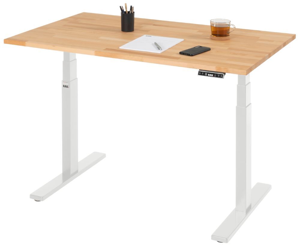 Produktbild Schreibtisch adlatus 100 1250 x 800 x 650-1300 mm B-Platte 25 mm RAL 7035 bild 3