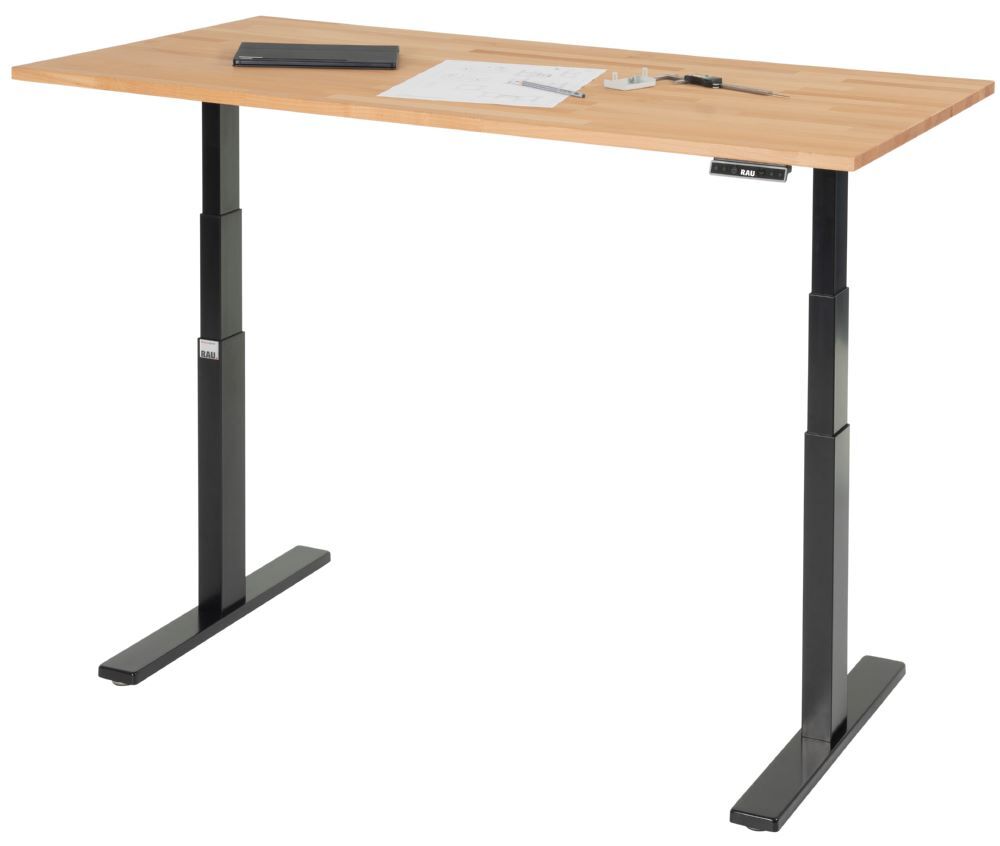 Produktbild Schreibtisch adlatus 100 1500 x 800 x 650-1300 mm B-Platte 25 mm RAL 9005 bild 6