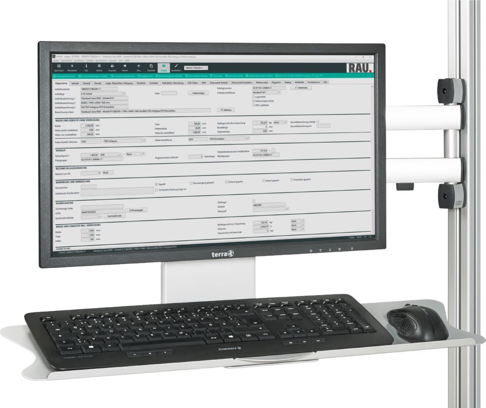 Produktbild Schwenkarm für Flachbildschirm mit 3 Gelenke inklusive Maus Tastaturauflage bild 2