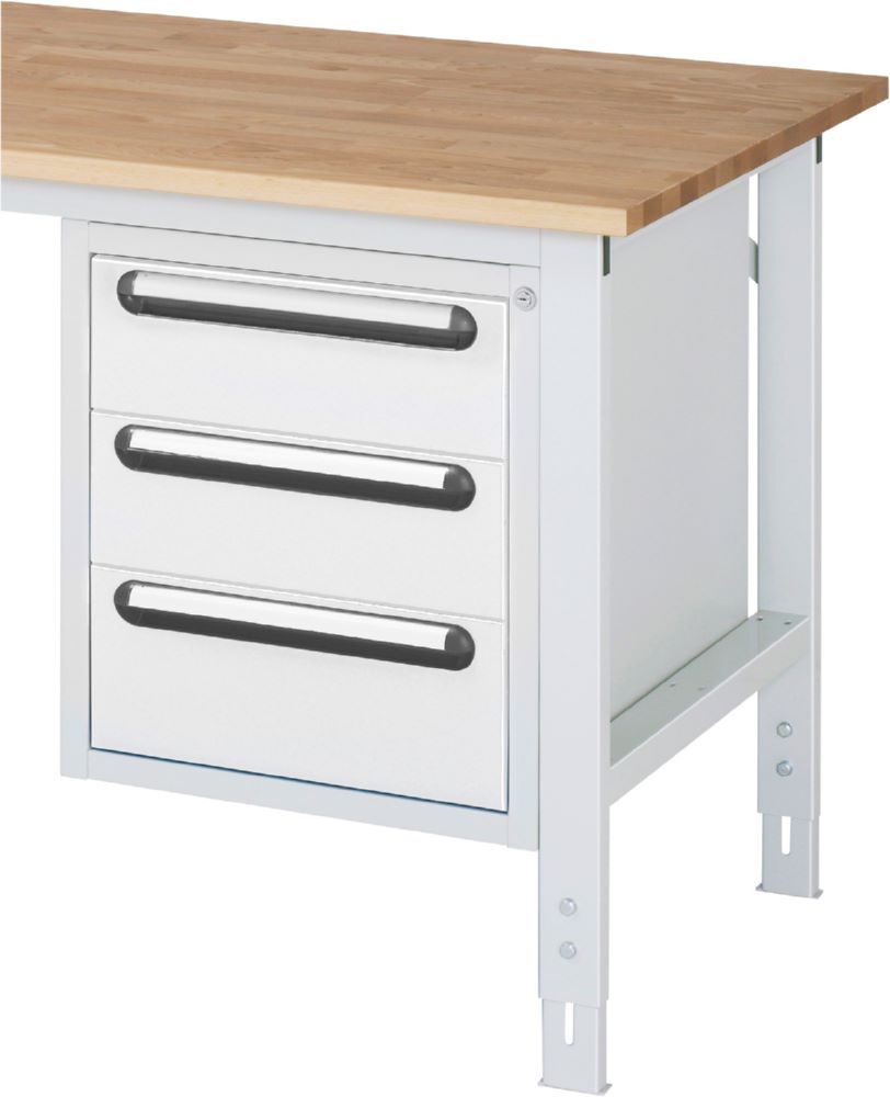 Produktbild Unterbau-Container mit 3 Schubladen 480 x 600 x 545 mm RAL7035/RAL7035 bild 2