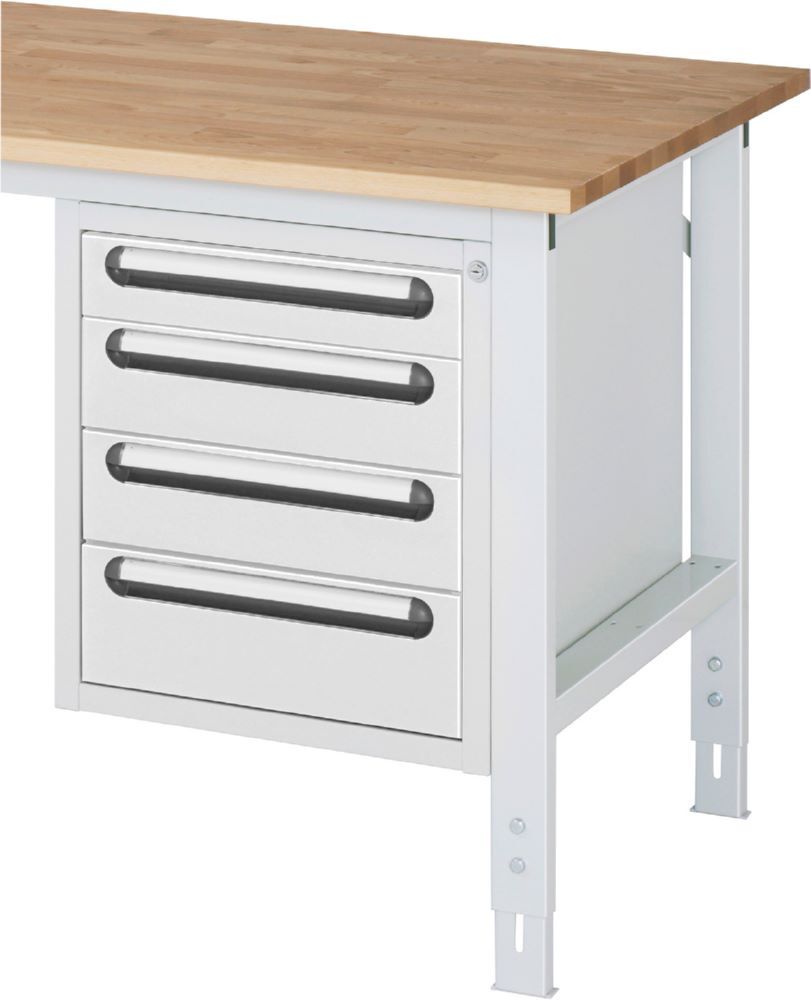 Produktbild Unterbau-Container mit 4 Schubladen 480 x 600 x 545 mm RAL7035/RAL7035 bild 2