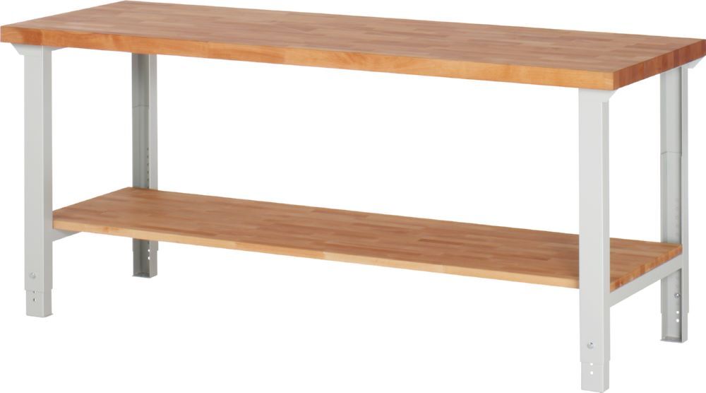 Produktbild Rau Werkbänke Werkbank 7000 2000 x 700 x 790-1140 mm Ablageboden Buche