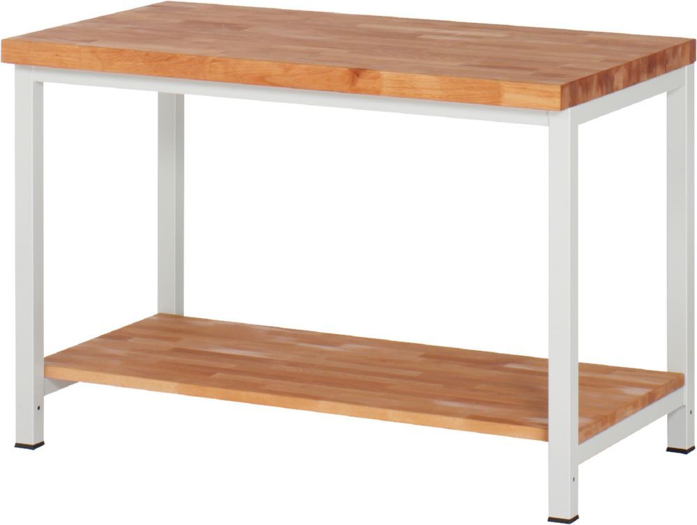 Produktbild Rau Werkbänke Werkbank 8000 1250 x 700 x 840-1040 mm Ablageboden Buche