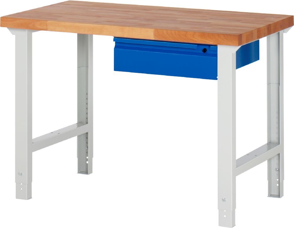Produktbild Rau Werkbänke Werkbank 7001I1 1250 x 700 x 790-1140 mm mit 1 Schublade