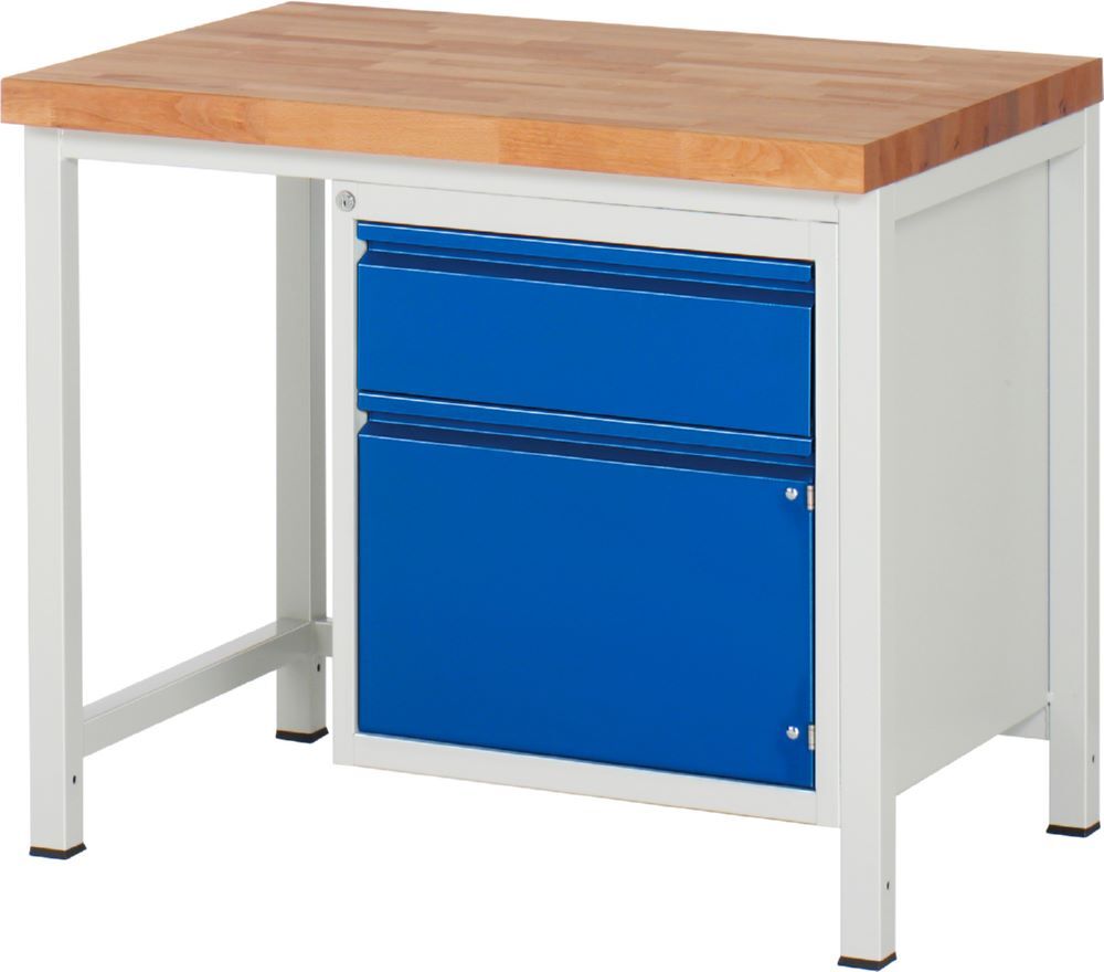 Produktbild Rau Werkbänke Werkbank 8152I1 1000 x 700 x 840-1040 mm mit 1 Schublade und 1 Tür