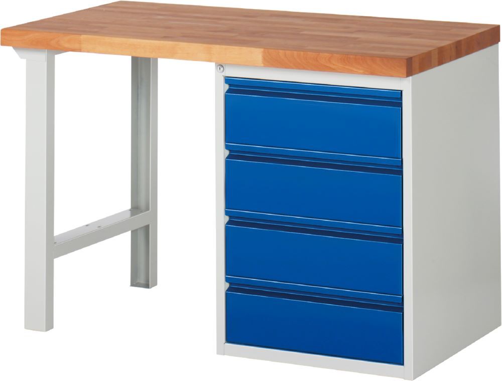 Produktbild Rau Werkbänke Werkbank 7509I1 1250 x 700 x 890 mm mit 4 Schubladen