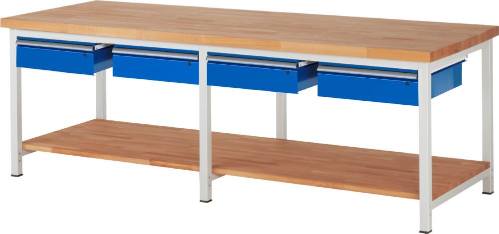 Rau Werkbänke Werkbank Serie 8000 - Modell 8002 4 Schubladen Produktbild Rau Werkbänke Werkbank Serie 8000 - Modell 8002 4 Schubladen