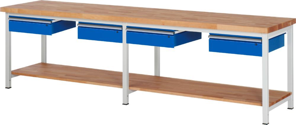 Rau Werkbänke Werkbank Serie 8000 - Modell 8002 Buche-MassivArbeitsplatte 40 mm Produktbild Rau Werkbänke Werkbank Serie 8000 - Modell 8002 Buche-MassivArbeitsplatte 40 mm