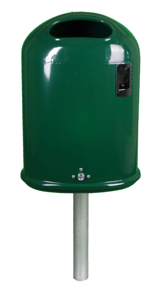 Renner Abfallbehälter oval 45L RAL6005 mit Ascher Produktbild Renner Abfallbehälter oval 45L RAL6005 mit Ascher