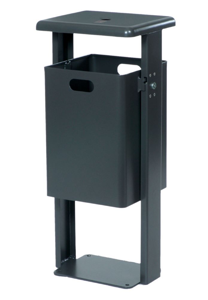 Renner Rechteck Abfallbehälter 40L DB703 mit Ascher zum Aufschrauben Produktbild Renner Rechteck Abfallbehälter 40L DB703 mit Ascher zum Aufschrauben