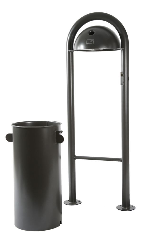 Renner Stand Abfallbehälter 40L mit Ascher DB703 zum Aufschrauben Produktbild Renner Stand Abfallbehälter 40L mit Ascher DB703 zum Aufschrauben bild 2