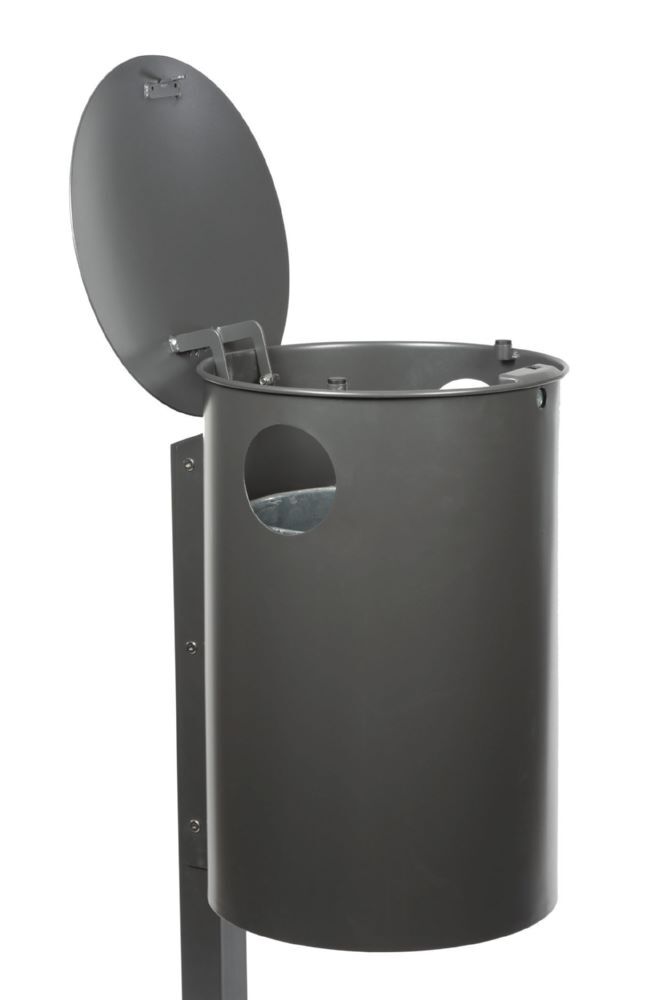 Renner Stand Abfallbehälter 50L DB703 mit Q-Rohrpfosten zum Einbetonieren Produktbild Renner Stand Abfallbehälter 50L DB703 mit Q-Rohrpfosten zum Einbetonieren bild 2
