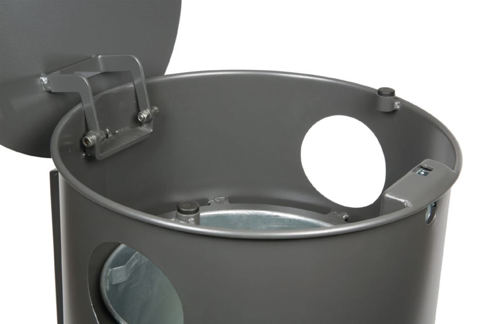 Renner Stand Abfallbehälter 50L DB703 mit Q-Rohrpfosten zum Einbetonieren Produktbild Renner Stand Abfallbehälter 50L DB703 mit Q-Rohrpfosten zum Einbetonieren bild 3