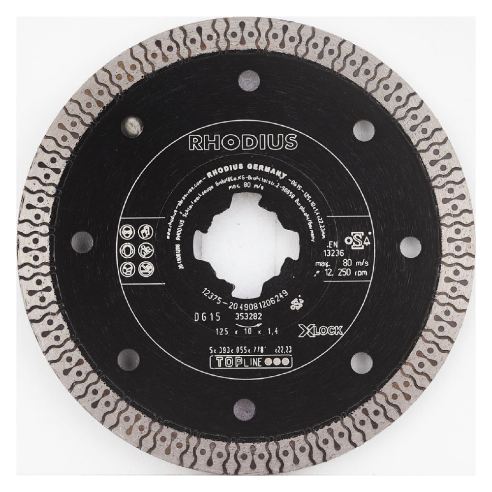 Rhodius DG15 X-LOCK Diamanttrennscheibe 125 x 10,0 x 1,4 x 22,23 mm Produktbild Rhodius DG15 X-LOCK Diamanttrennscheibe 125 x 10,0 x 1,4 x 22,23 mm