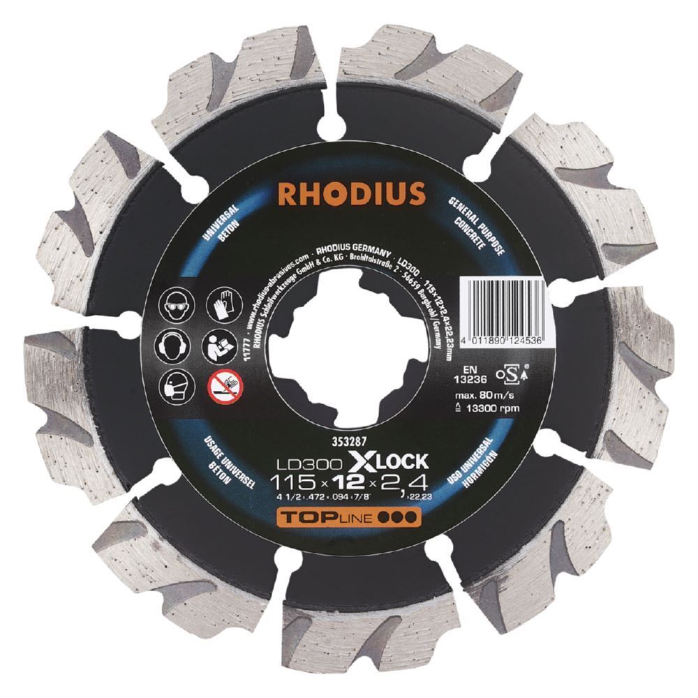 Rhodius LD300 X-LOCK Diamanttrennscheibe 115 x 12,0 x 2,4 x 22,23 Rhodius LD300 X-LOCK Diamanttrennscheibe 115 x 12,0 x 2,4 x 22,23