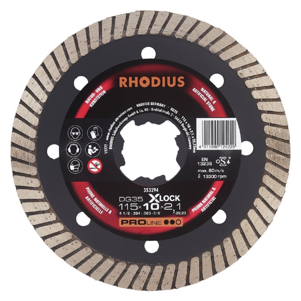 Rhodius DG35 X-LOCK Diamanttrennscheibe 115 x 10,0 x 2,1 x 22,23 Produktbild Rhodius DG35 X-LOCK Diamanttrennscheibe 115 x 10,0 x 2,1 x 22,23