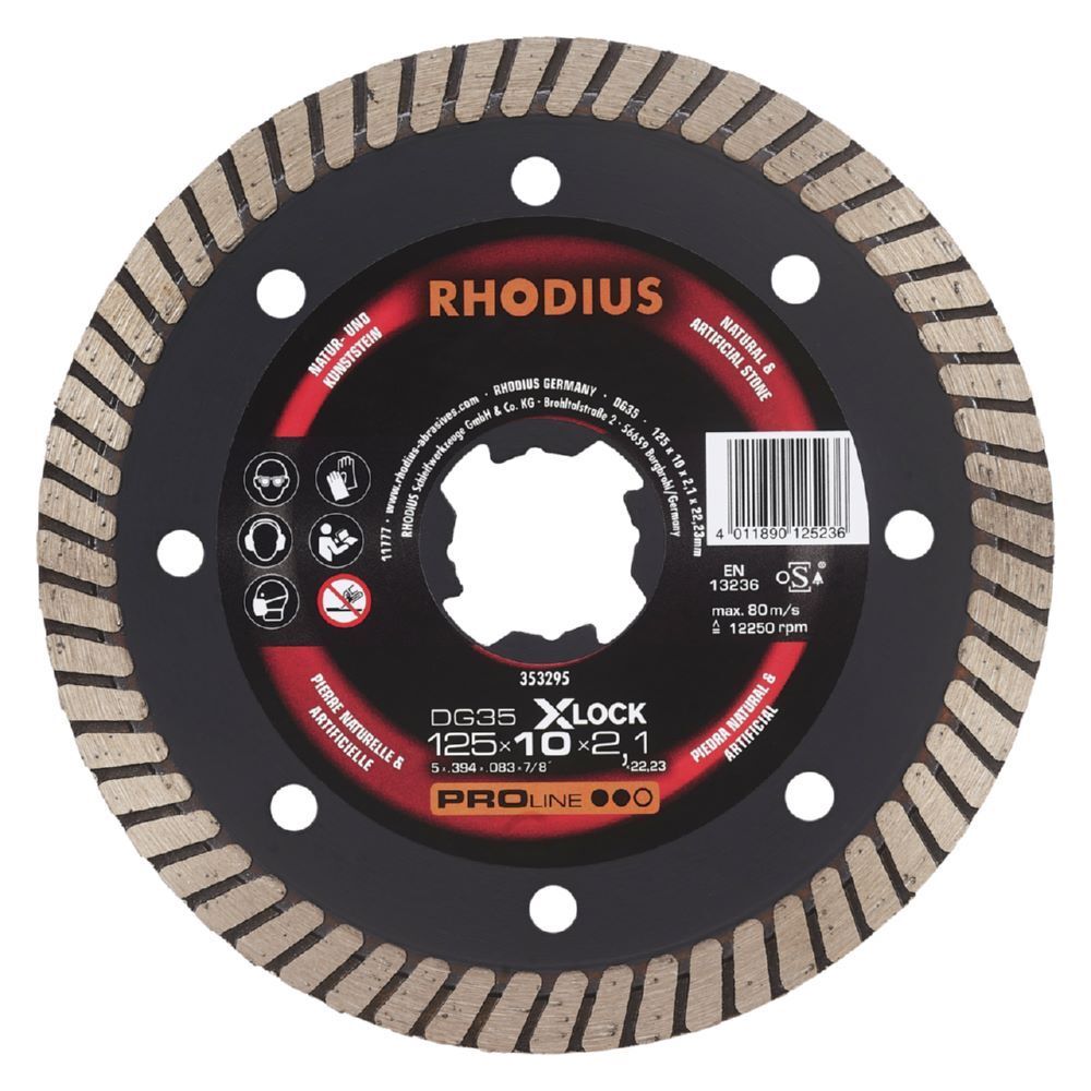 Rhodius DG35 X-LOCK Diamanttrennscheibe 125 x 10,0 x 2,1 x 22,23 Produktbild Rhodius DG35 X-LOCK Diamanttrennscheibe 125 x 10,0 x 2,1 x 22,23