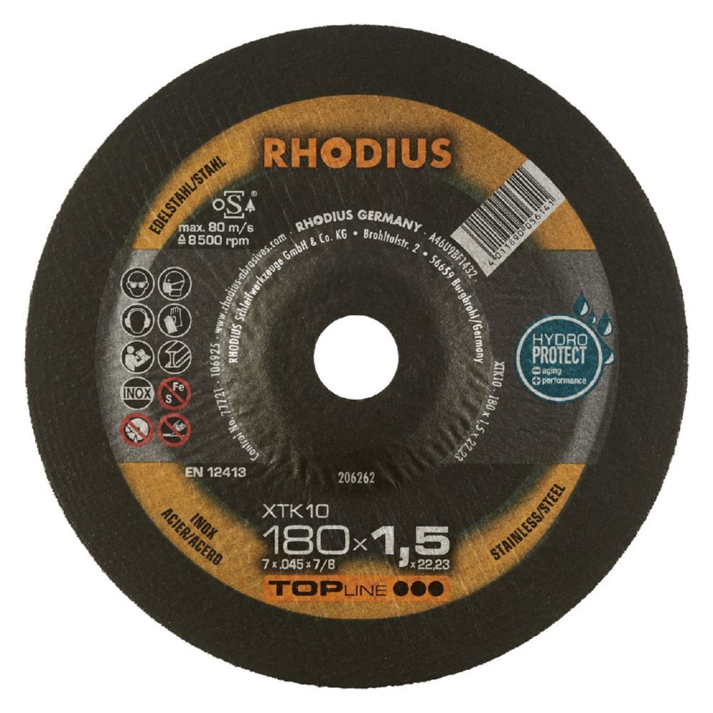 Rhodius Extradünne Trennscheibe Stärke 1,5 mm Durchmesser 180 mm Produktbild Rhodius Extradünne Trennscheibe Stärke 1,5 mm Durchmesser 180 mm