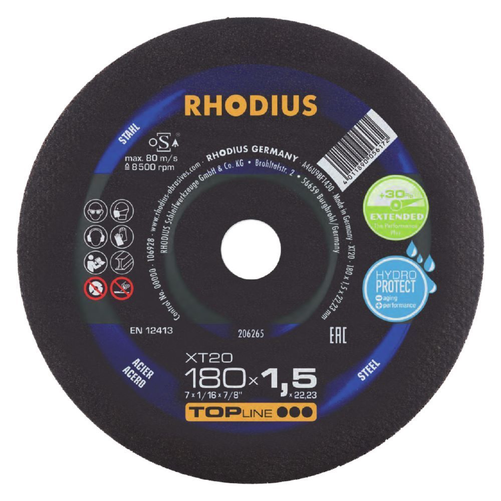 Rhodius Extradünne Trennscheibe Durchmesser 180 mm Produktbild Rhodius Extradünne Trennscheibe Durchmesser 180 mm