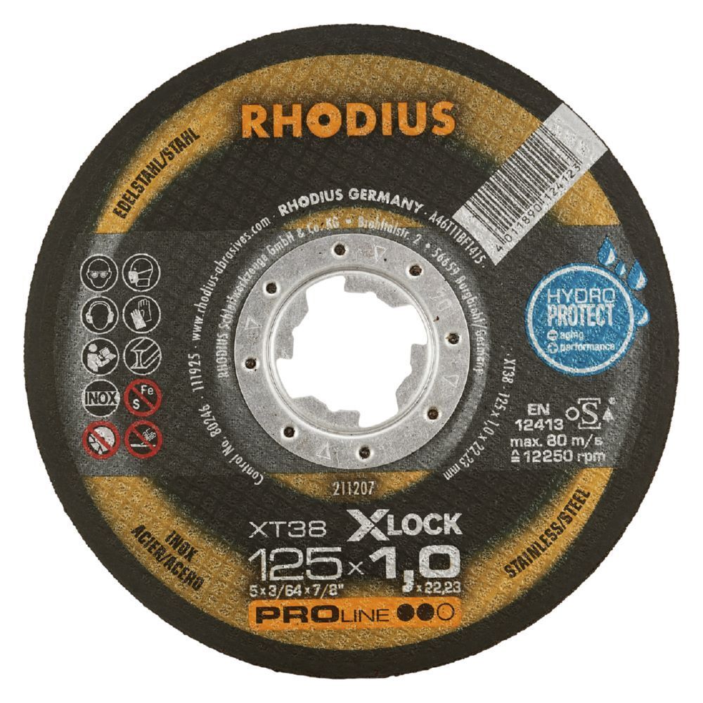 Rhodius XT38 X-LOCK Extradünne Trennscheibe für Stahl Produktbild Rhodius XT38 X-LOCK Extradünne Trennscheibe für Stahl