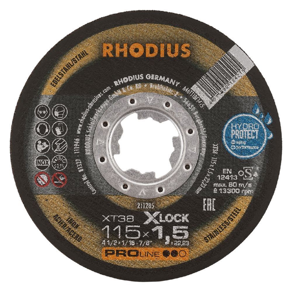 Rhodius XT38 X-LOCK Extradünne Trennscheibe Stärke 1,5 mm Produktbild Rhodius XT38 X-LOCK Extradünne Trennscheibe Stärke 1,5 mm