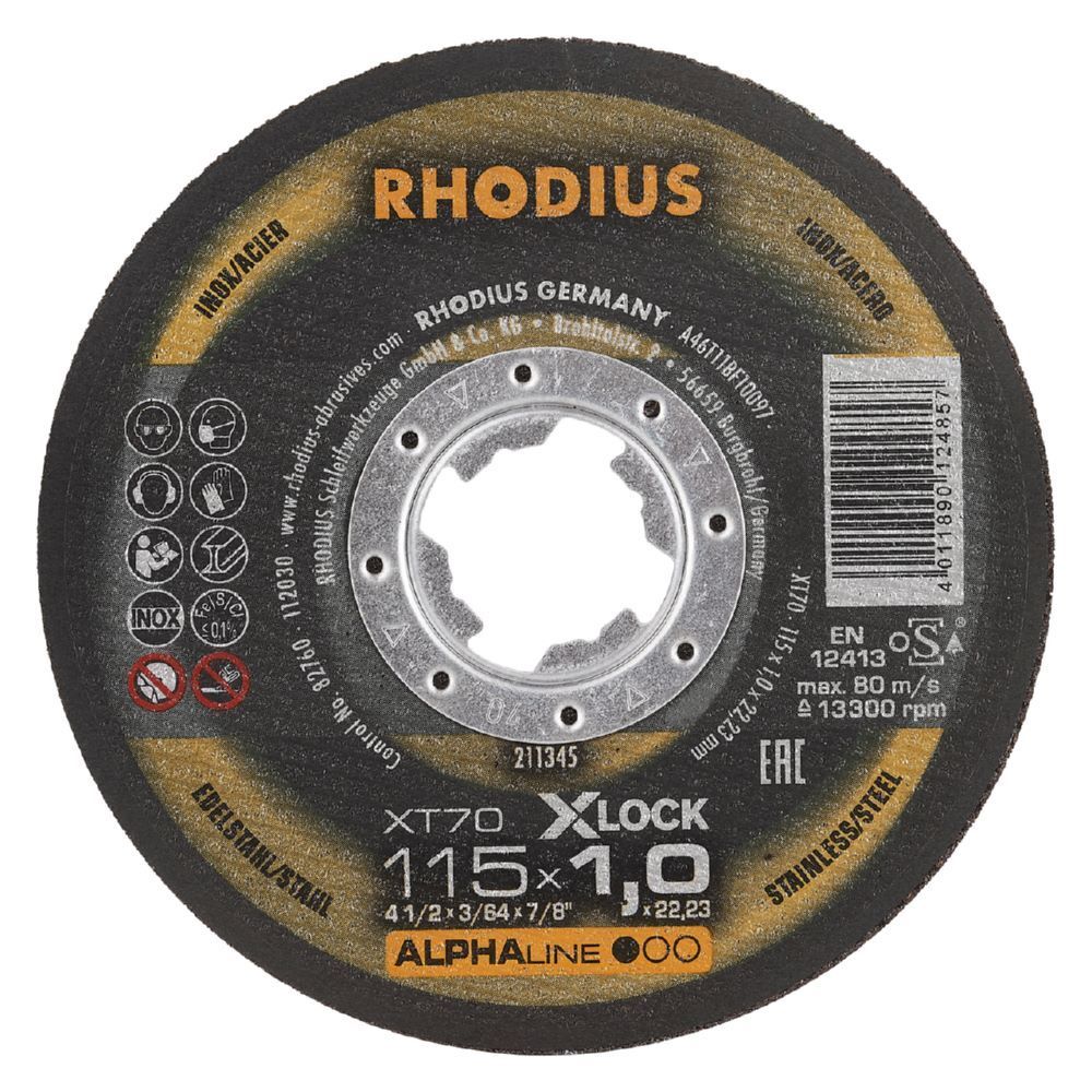 Rhodius Extradünne Trennscheibe XT70 X-LOCK Stärke 1,0 mm Produktbild Rhodius Extradünne Trennscheibe XT70 X-LOCK Stärke 1,0 mm