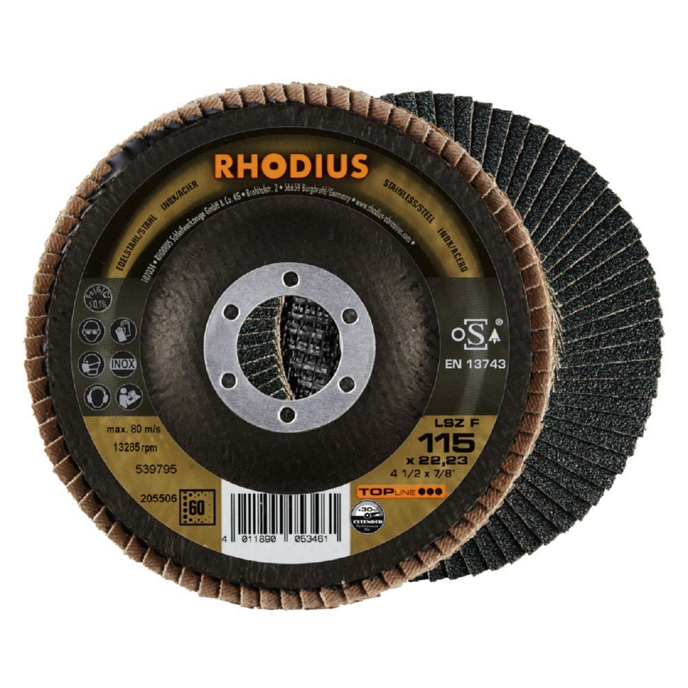 Rhodius LSZ F EXTENDED Fächerschleifscheibe 15 x 22,23 mm Produktbild Rhodius LSZ F EXTENDED Fächerschleifscheibe 15 x 22,23 mm