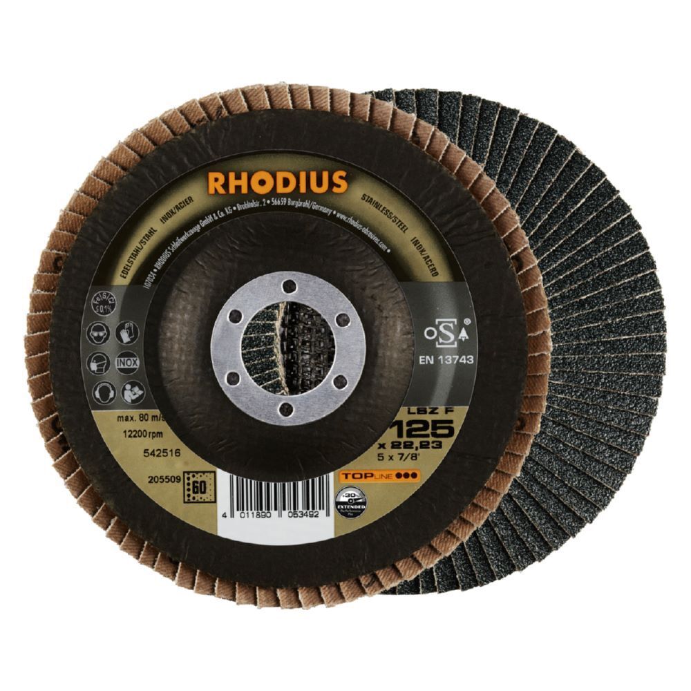 Rhodius LSZ F EXTENDED Fächerschleifscheibe Bohrung 22.23 mm Produktbild Rhodius LSZ F EXTENDED Fächerschleifscheibe Bohrung 22.23 mm
