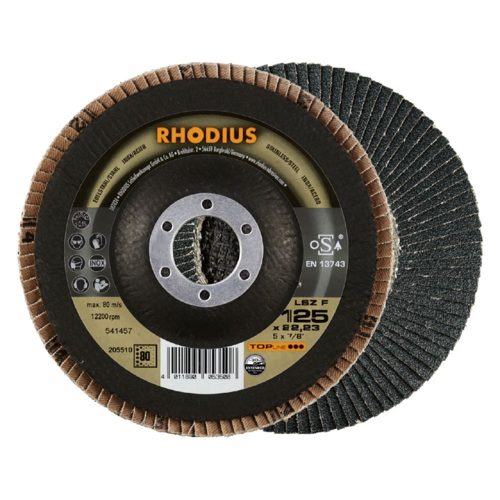 Rhodius LSZ F Extended Fächerschleifscheibe 125 mm Produktbild Rhodius LSZ F Extended Fächerschleifscheibe 125 mm
