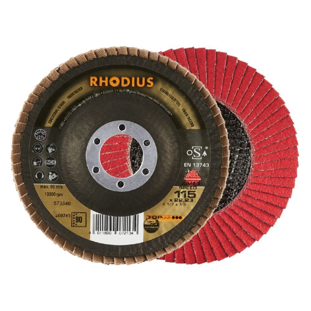 Rhodius JUMBO SPEED EXTENDED Fächerschleifscheibe K 80 Durchmesser 115 mm Produktbild Rhodius JUMBO SPEED EXTENDED Fächerschleifscheibe K 80 Durchmesser 115 mm