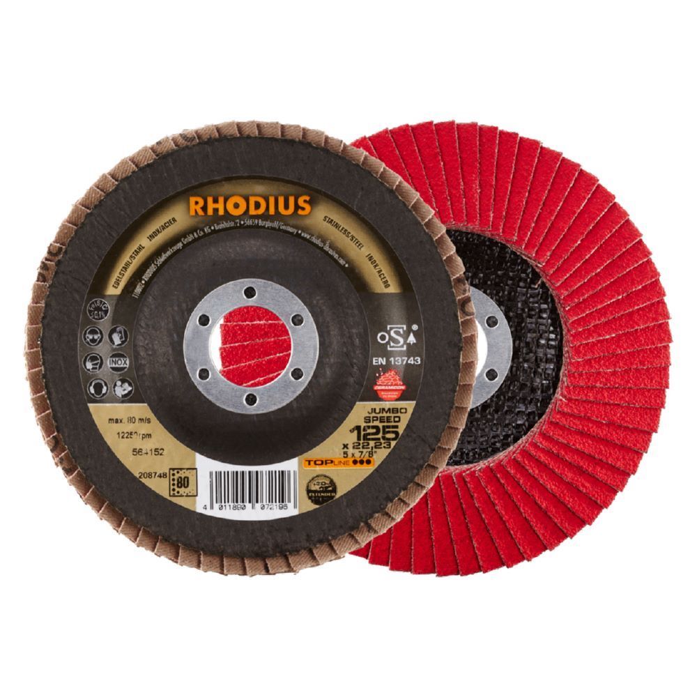 Rhodius JUMBO SPEED EXTENDED Fächerschleifscheibe K 80 Produktbild Rhodius JUMBO SPEED EXTENDED Fächerschleifscheibe K 80