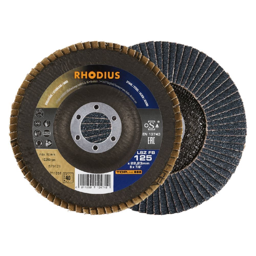 Rhodius LSZ FB Fächerschleifscheibe K 40 Durchmesser 125 mm Produktbild Rhodius LSZ FB Fächerschleifscheibe K 40 Durchmesser 125 mm