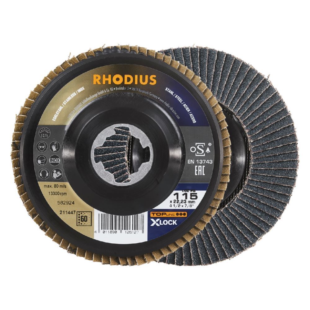 Rhodius LGZ PB X-LOCK Fächerschleifscheibe 115 x 22,23 mm Produktbild Rhodius LGZ PB X-LOCK Fächerschleifscheibe 115 x 22,23 mm