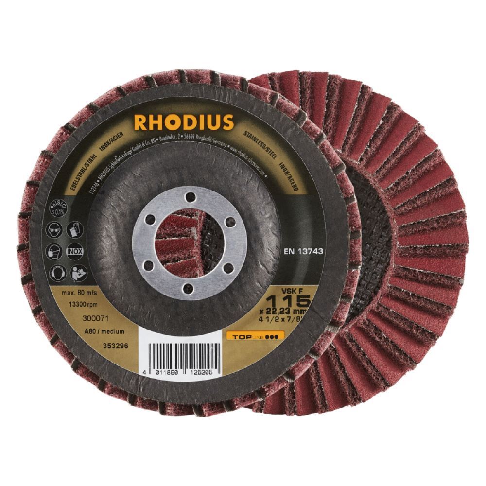 Rhodius VSK F Fächerschleifscheibe 115 x 22,23 mm Produktbild Rhodius VSK F Fächerschleifscheibe 115 x 22,23 mm