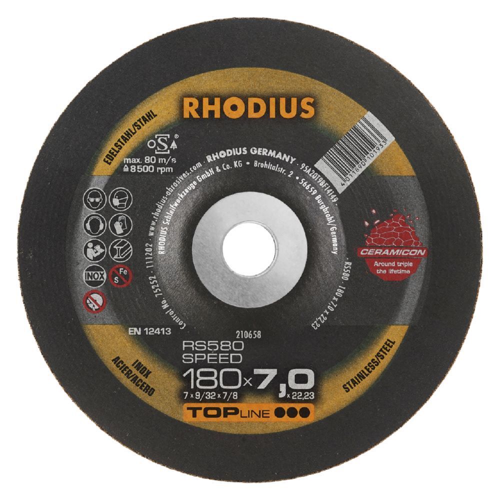 Rhodius RS580 EXTENDED Schruppscheibe Durchmesser 180 mm Produktbild Rhodius RS580 EXTENDED Schruppscheibe Durchmesser 180 mm