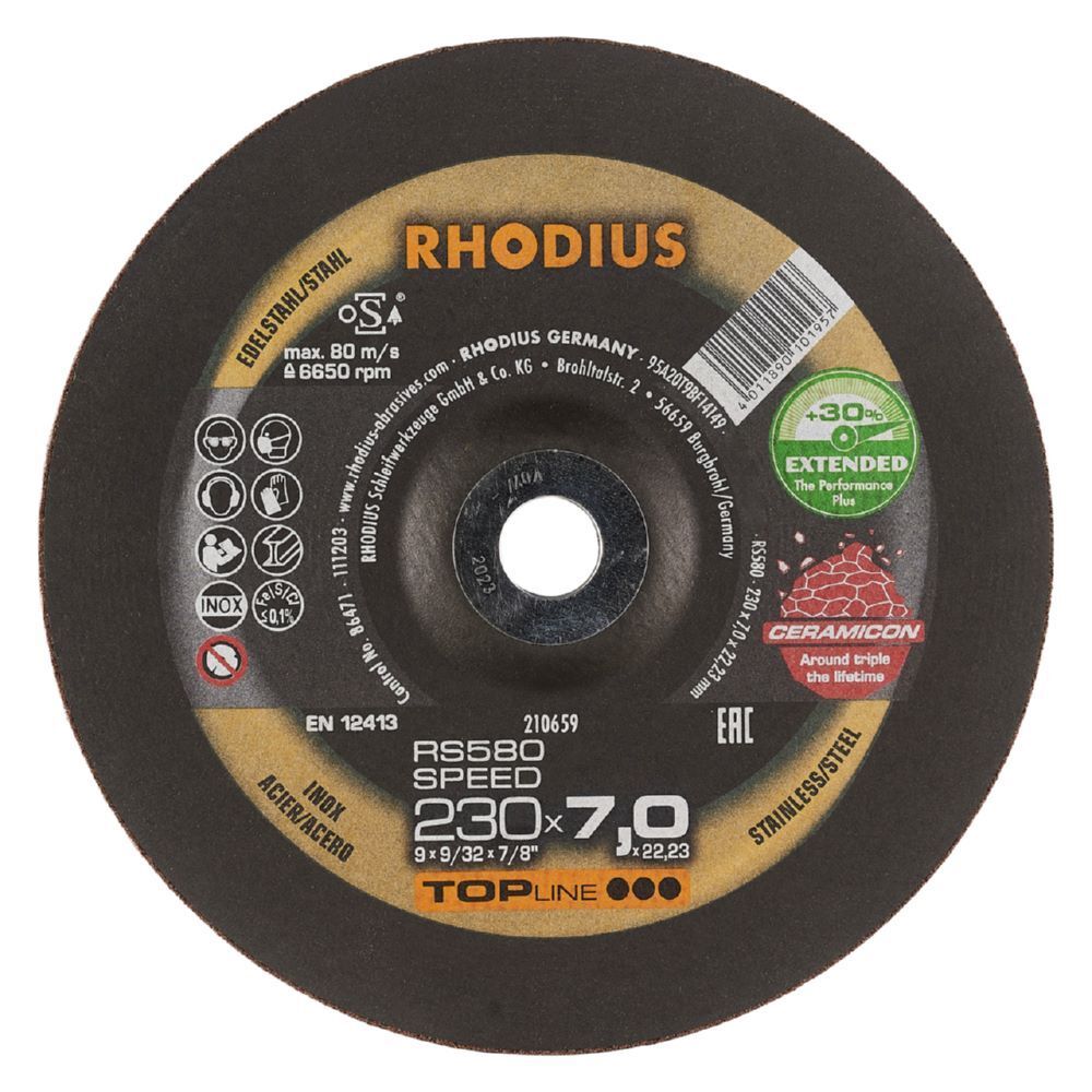 Rhodius RS580 EXTENDED Schruppscheibe Durchmesser 230 mm Produktbild Rhodius RS580 EXTENDED Schruppscheibe Durchmesser 230 mm