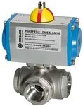 Riegler ES Kugelhahn pneumatischer Stellantrieb doppelwirkend T-Bohrung Rp 1.1/4 Produktbild Riegler ES Kugelhahn pneumatischer Stellantrieb doppelwirkend T-Bohrung Rp 1.1/4